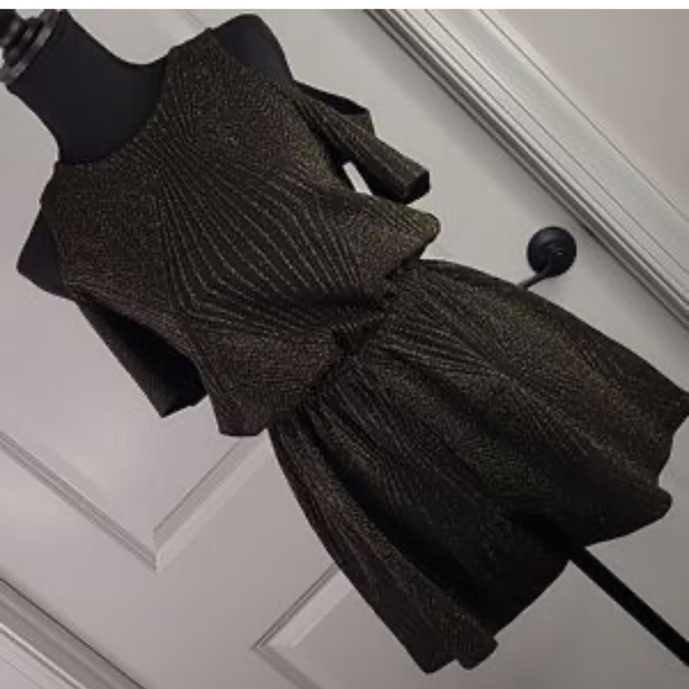 Elegant Black and Gold Romper size Large
